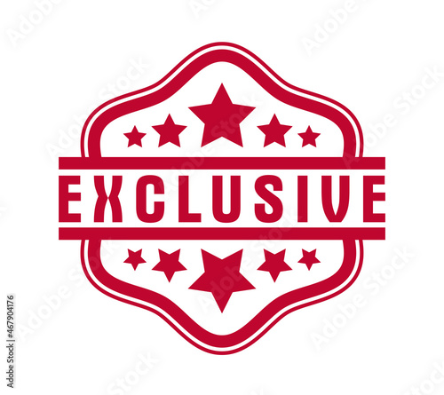 Vector premium exclusive label isolated on white background, product logo or badge best price, vintage style genuine badge, guarantee symbol.