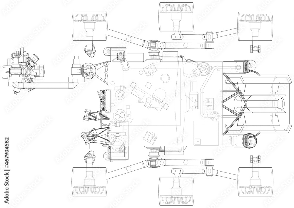 Mars Rover. Vector rendering of 3d