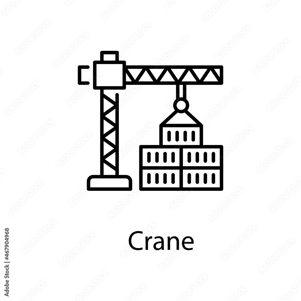 Crane vector Outline Icon Design illustration. Construction Symbol on White background EPS 10 File