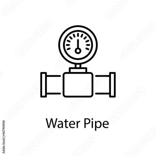 Water Pipe vector Outline Icon Design illustration. Construction Symbol on White background EPS 10 File