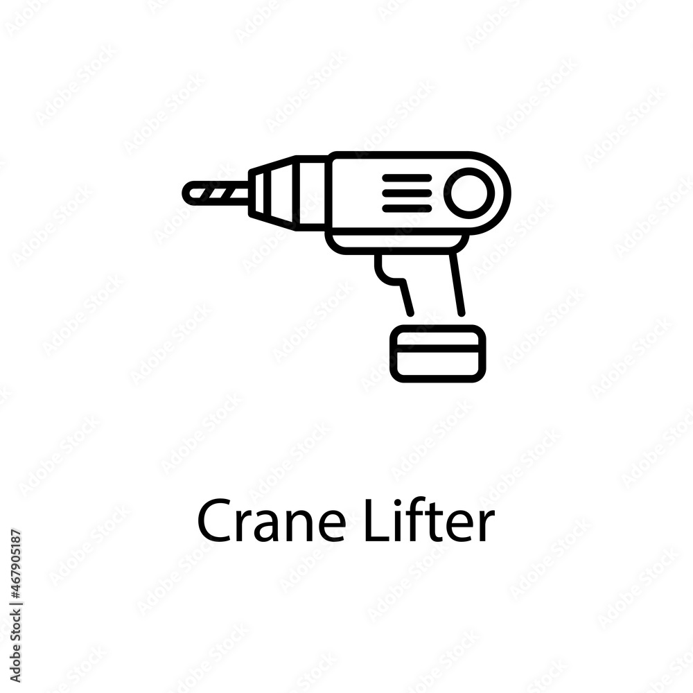 Drill Machine vector Outline Icon Design illustration. Construction Symbol on White background EPS 10 File Drill Machine vector Outline Icon Design illustration. Construction Symbol on White background EPS 10 File