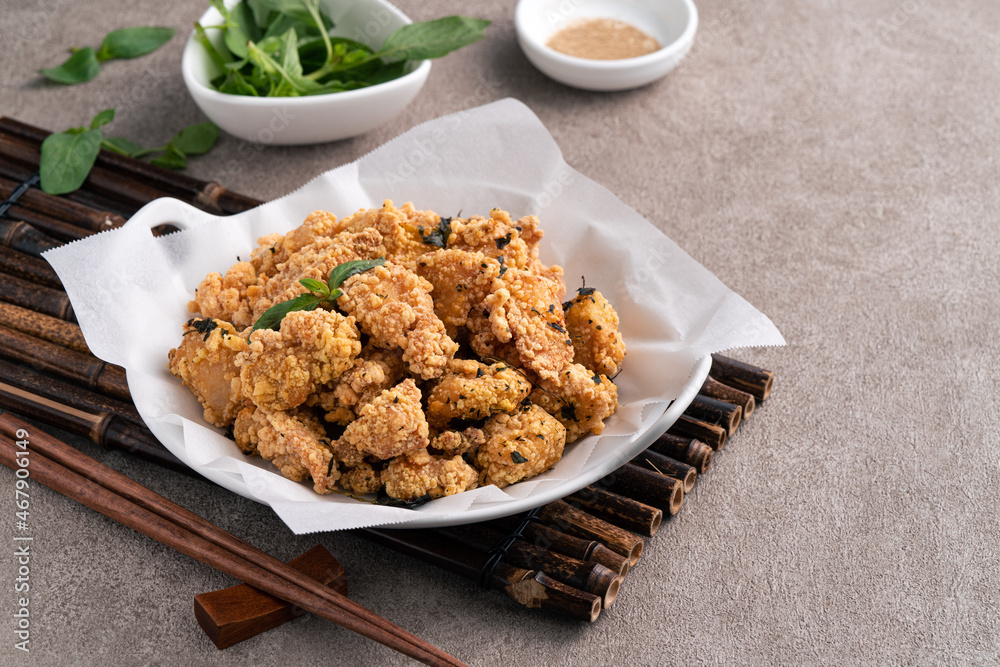 Delicious fried popcorn chicken in Taiwan. Delicious fried popcorn chicken in Taiwan.
