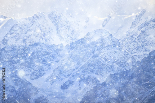 mountains snowy peaks, abstract landscape winter view © kichigin19