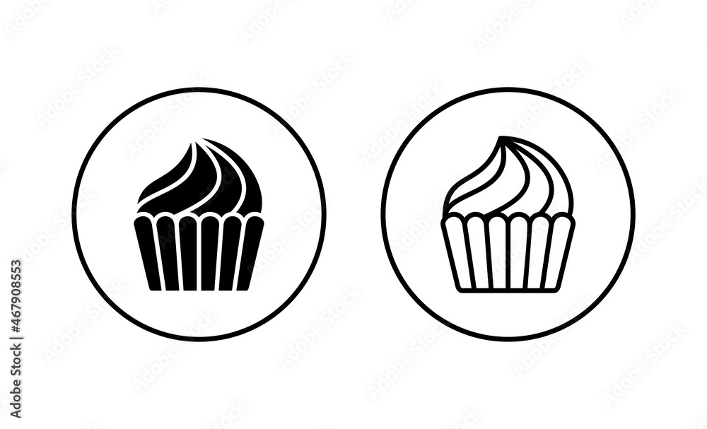 Cup cake icons set. Cup cake sign and symbol Cup cake icons set. Cup cake sign and symbol