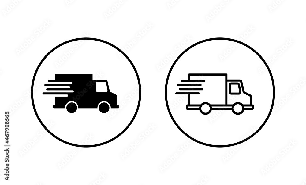 Delivery truck icons set. Delivery truck sign and symbol. Shipping fast delivery icon Delivery truck icons set. Delivery truck sign and symbol. Shipping fast delivery icon
