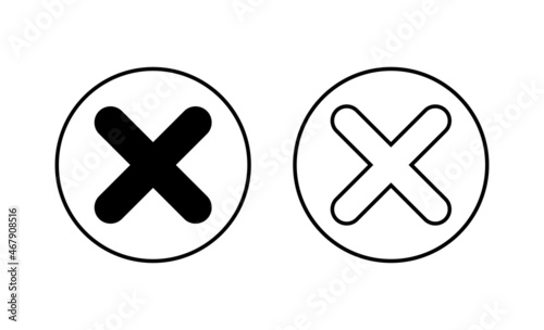 Close icons set. Delete sign and symbol. cross sign