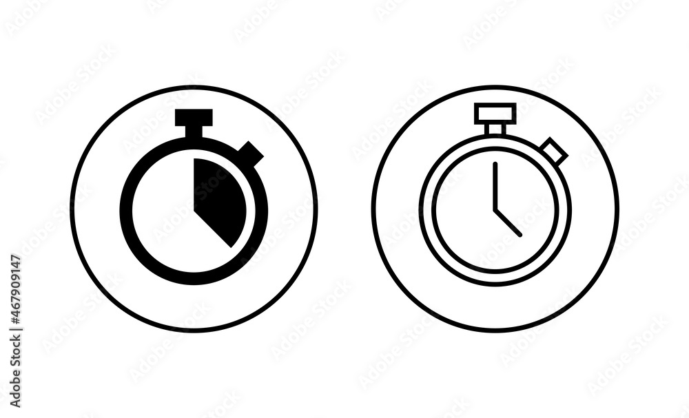 stopwatch icon. Timer sign and symbol. Countdown icon. Period of time stopwatch icon. Timer sign and symbol. Countdown icon. Period of time