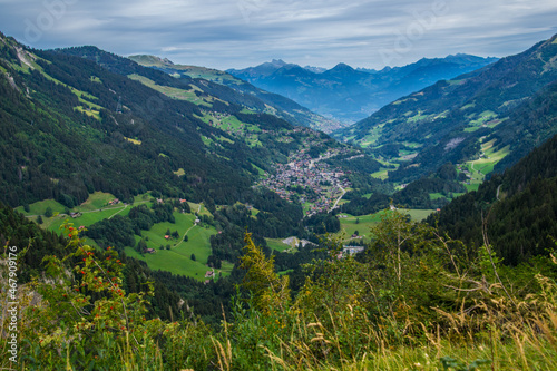 Aerial view of Barmaz in Valais, Switzerland photo