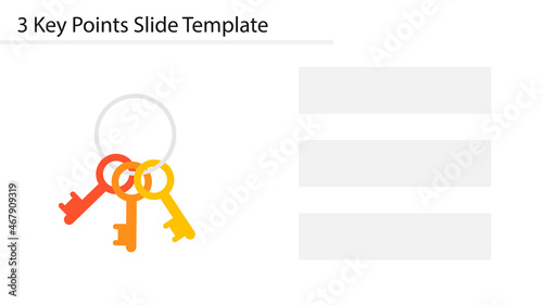 3 Key Points Slide Template. Clipart image