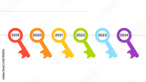 Key dates slide template. Clipart image