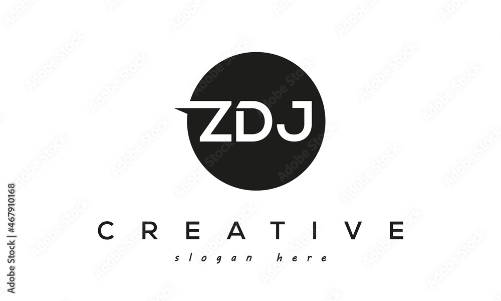 ZDJ creative circle letters logo design victor	 - obrazy, fototapety, plakaty 