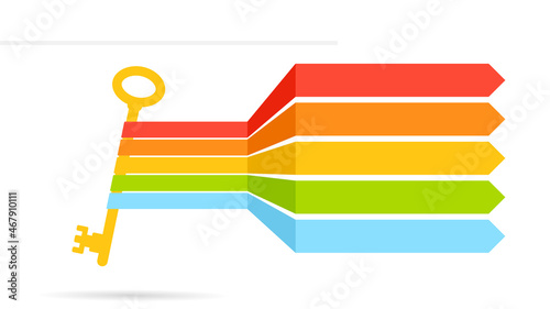 Key points slide template. Clipart image