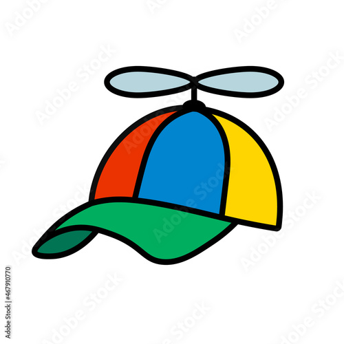 Pinwheel hat filled outline icon. Clipart image isolated on white background