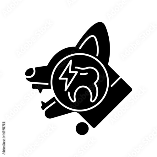 Periodontal disease black glyph icon. Gum periodontitis. Mouth tissues infection. Teeth affecting illness. Bacteria caused disease. Silhouette symbol on white space. Vector isolated illustration