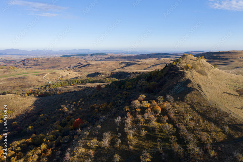 Aerial view of epic autumn landscape