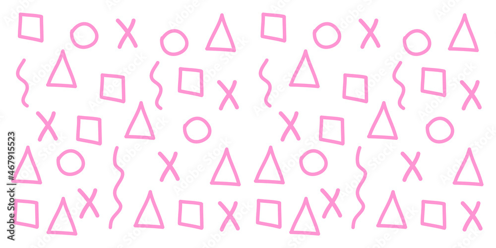 various shapes cute white pink abstract pattern pretty wide background ready for your design