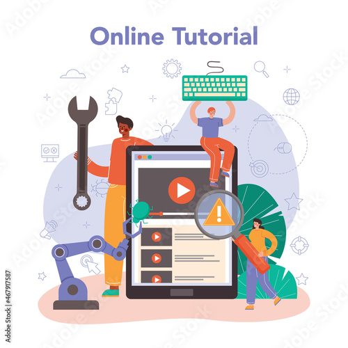 Software tester online service or platform. Application or website