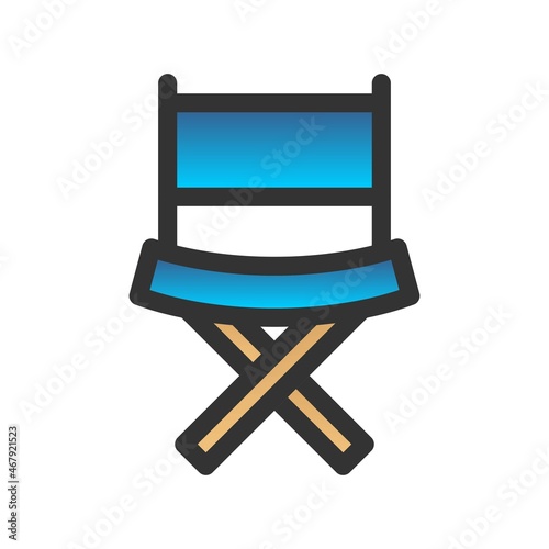 Chair Filled Gradient Vector Icon Design