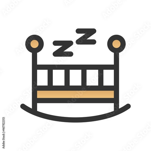 Crib Filled Gradient Vector Icon Design