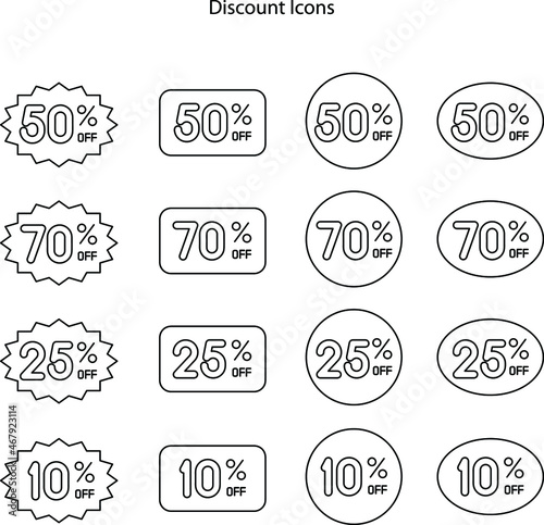 discount icons isolated on white background. discount icon trendy and modern discount symbol for logo, web, app, UI. discount icon simple sign.