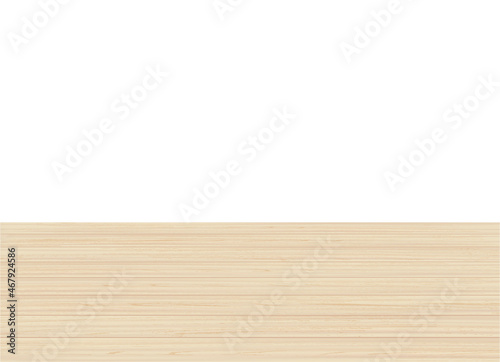 Wooden floor with empty space and  horizontal boards. Vector realistic empty background. Brown Parquet or laminate. Interior template. EPS10. 