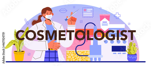 Cosmetologist typographic header. Hardware facial treatment for problematic