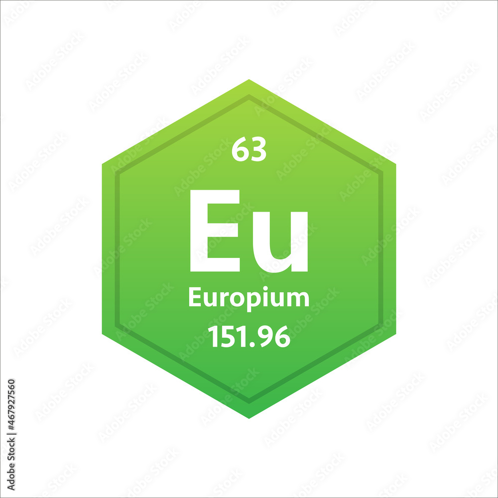 Europium symbol. Chemical element of the periodic table. Vector stock illustration Europium symbol. Chemical element of the periodic table. Vector stock illustration