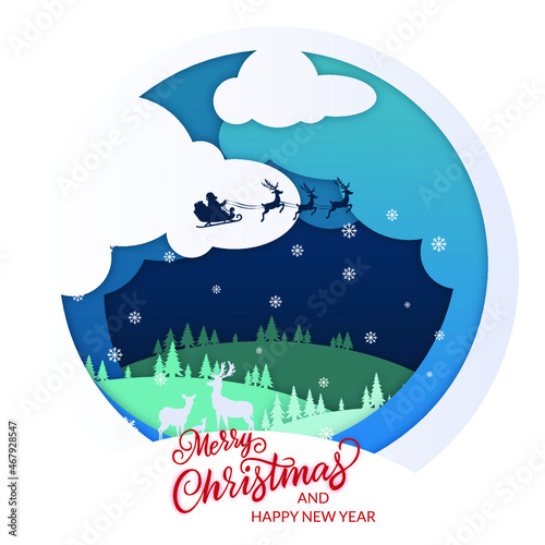 Merry christmas and happy new year social media template