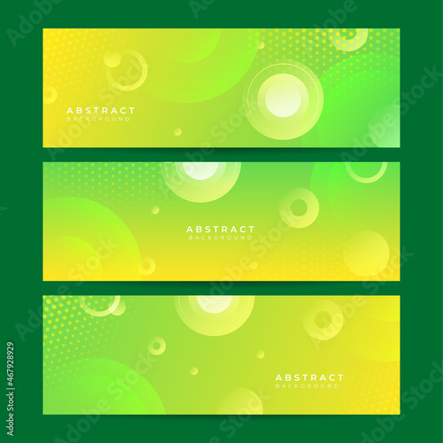Modern green yellow vivid gradient abstract web banner background creative design. Vector illustration design for presentation, banner, cover, web, flyer, card, poster, game, texture, slide, magazine.