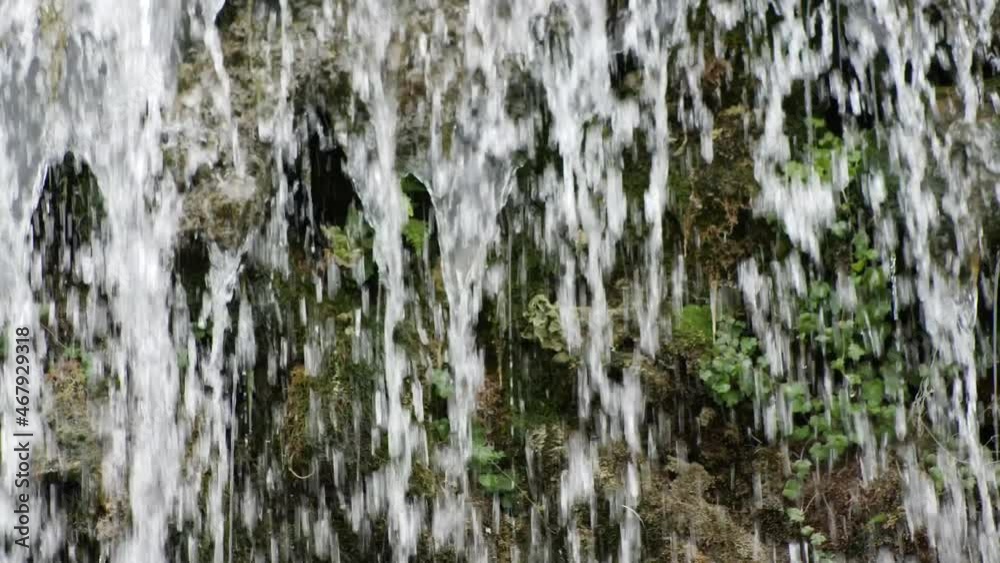 Waterfall fountain. Water flow. Ivrea. Italy. Slow Motion 4K Waterfall fountain. Water flow. Ivrea. Italy. Slow Motion 4K