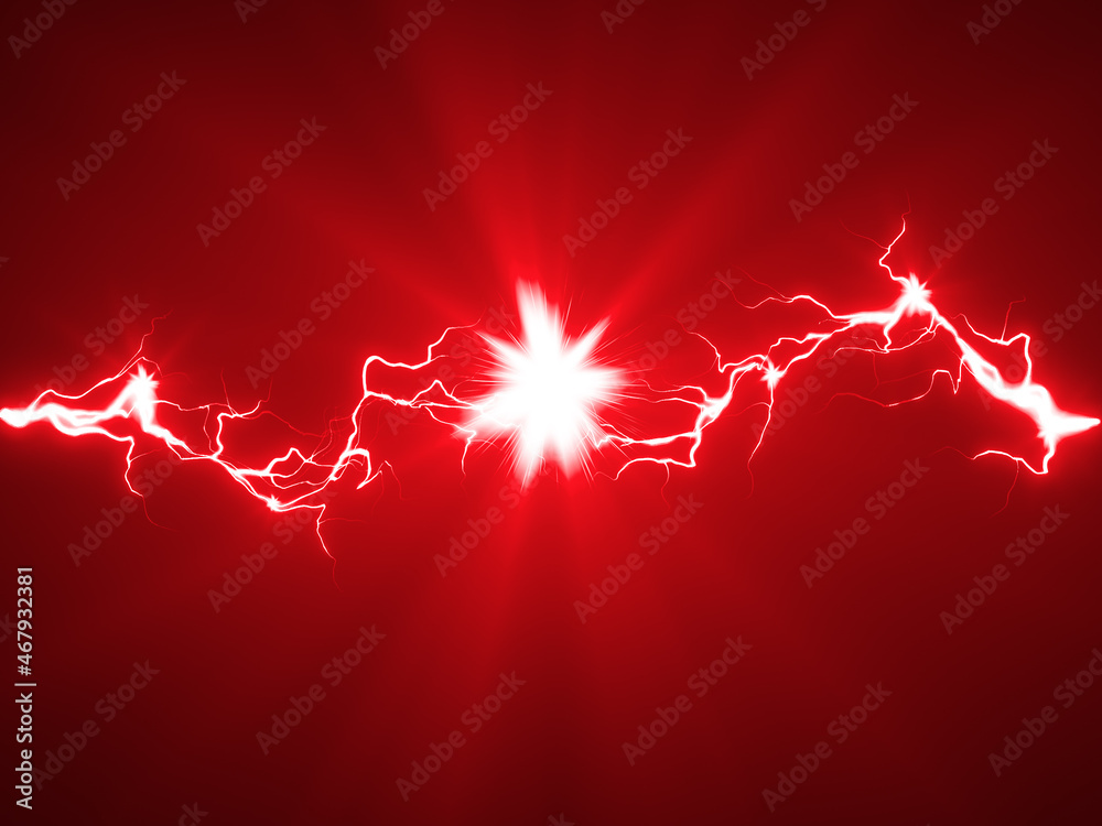 ビリビリと電撃が走る赤色のエフェクト Stock Illustration | Adobe Stock