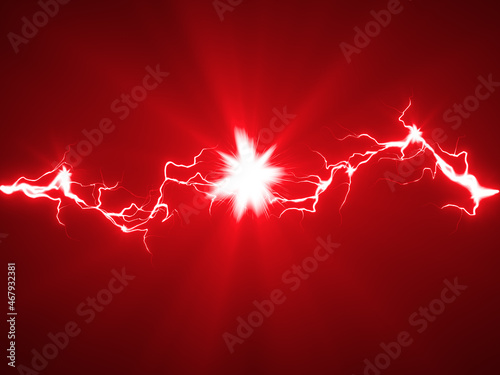 ビリビリと電撃が走る赤色のエフェクト photo