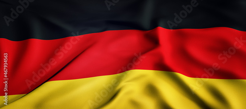 Waving flag concept. National flag of the Federal Republic of Germany. Waving background. 3D rendering.
