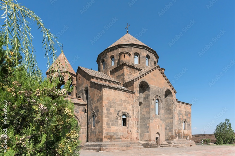 Armenia, Echmiadzin, September 2021. View of the ancient Armenian temple of St. Hripsime. Armenia, Echmiadzin, September 2021. View of the ancient Armenian temple of St. Hripsime.