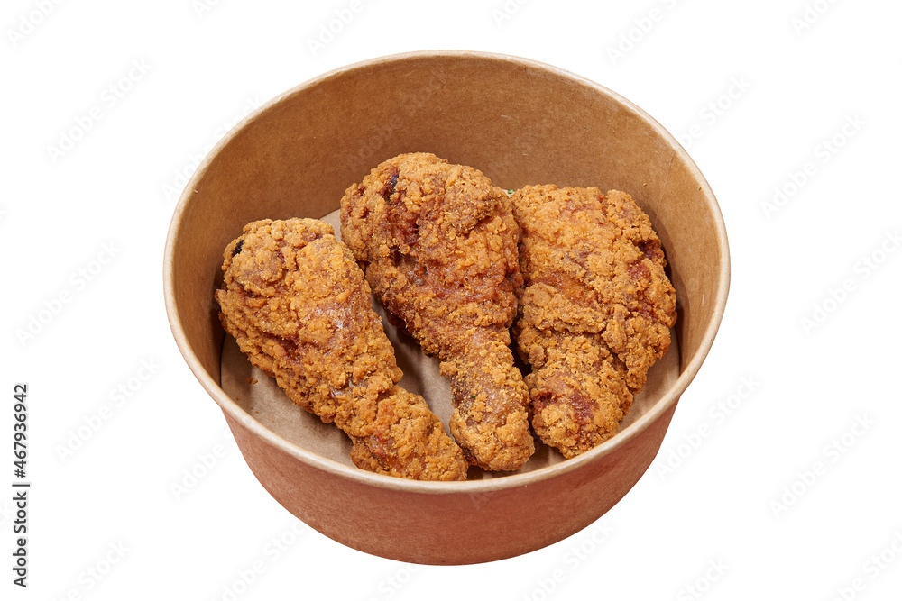 Delivery bucket box with Fried Chicken. Delivery bucket box with Fried Chicken.