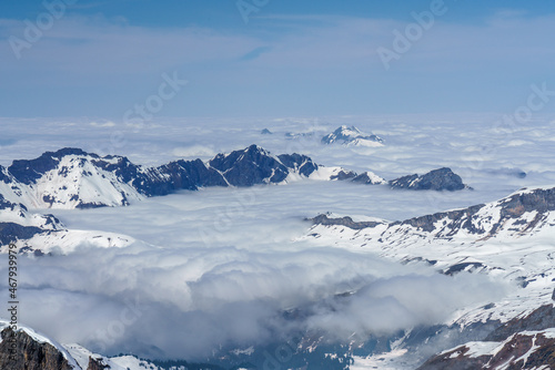 Wallpaper Mural Switzerland, Panoramic view on Snow Alps and Blue Sky around Titlis mountain Torontodigital.ca