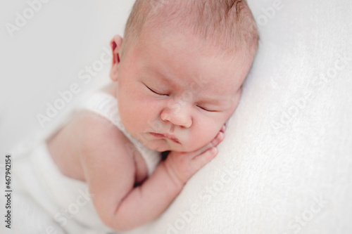 Newborn baby studio portrait