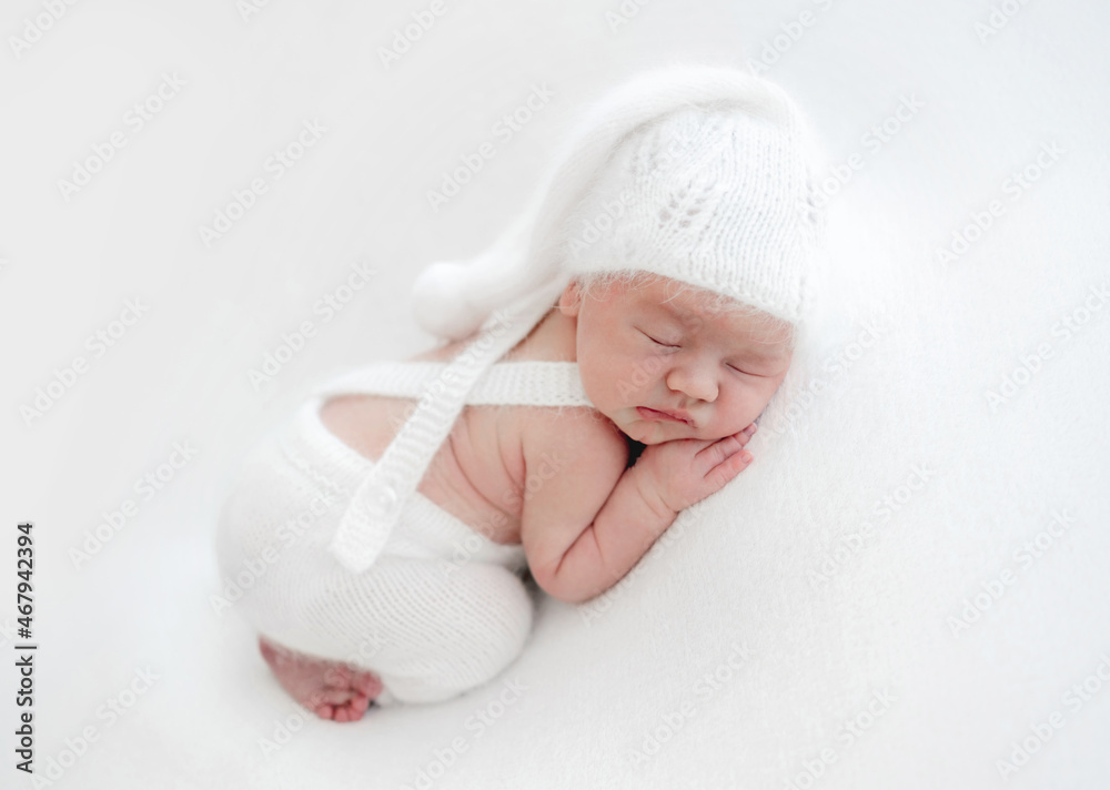 Newborn baby studio portrait