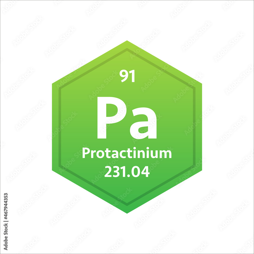 Protactinium symbol. Chemical element of the periodic table. Vector stock illustration Protactinium symbol. Chemical element of the periodic table. Vector stock illustration