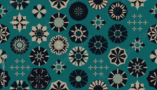 Seamless geometric pattern in retro style. Hexagonal tile pattern.