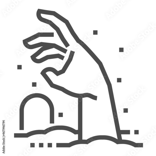 Zombie related, pixel perfect, editable stroke, up scalable square line vector icon.