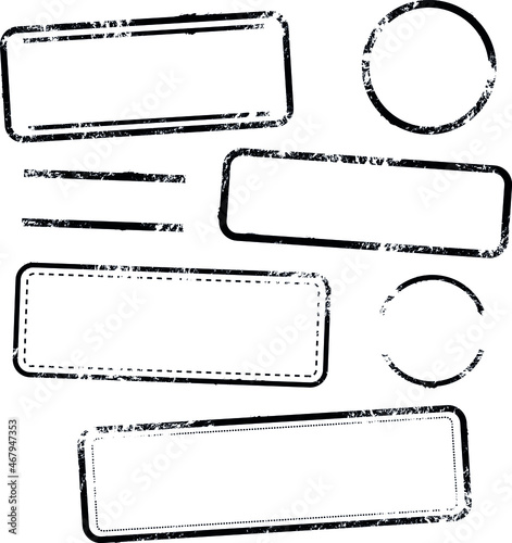 Set of vector stamps without text. Elements isolated on white background. Editable color.