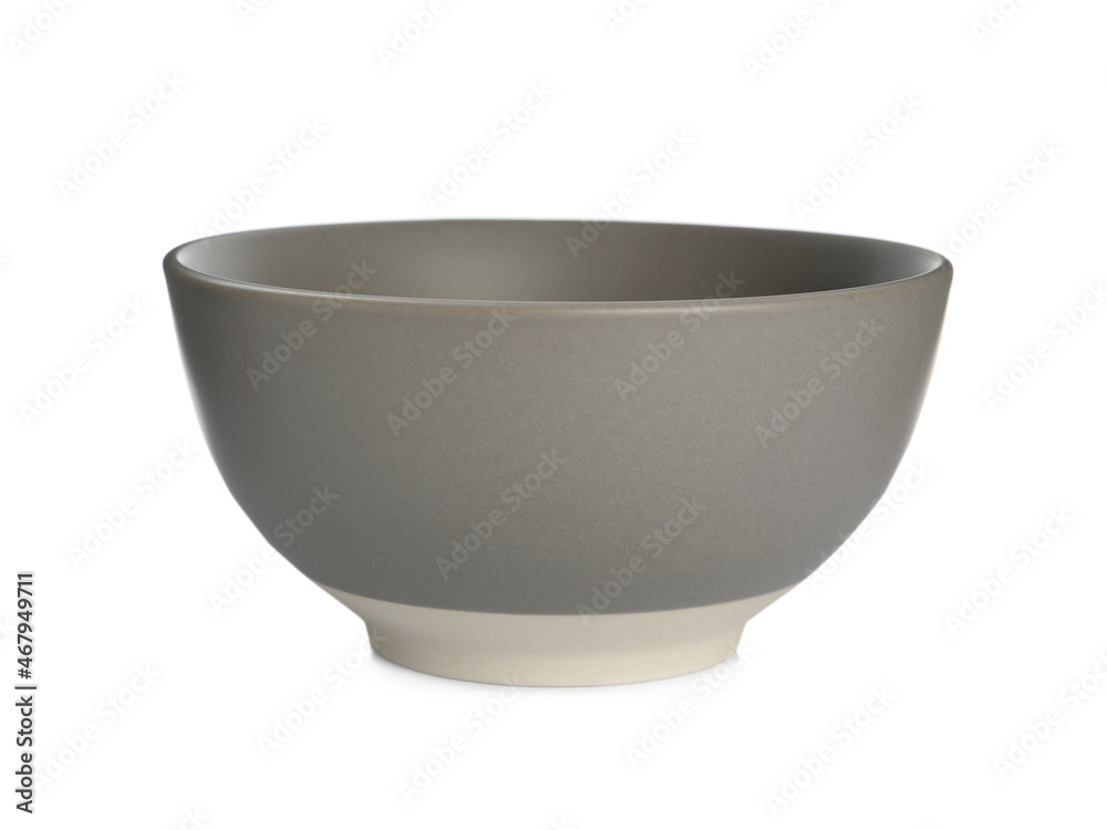 Stylish empty ceramic bowl isolated on white. Cooking utensil Stylish empty ceramic bowl isolated on white. Cooking utensil
