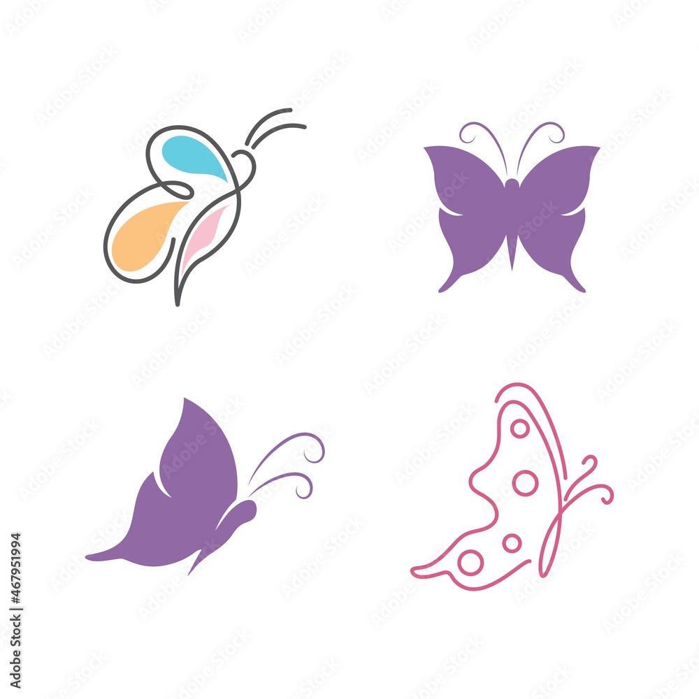 Beauty Butterfly line illustration