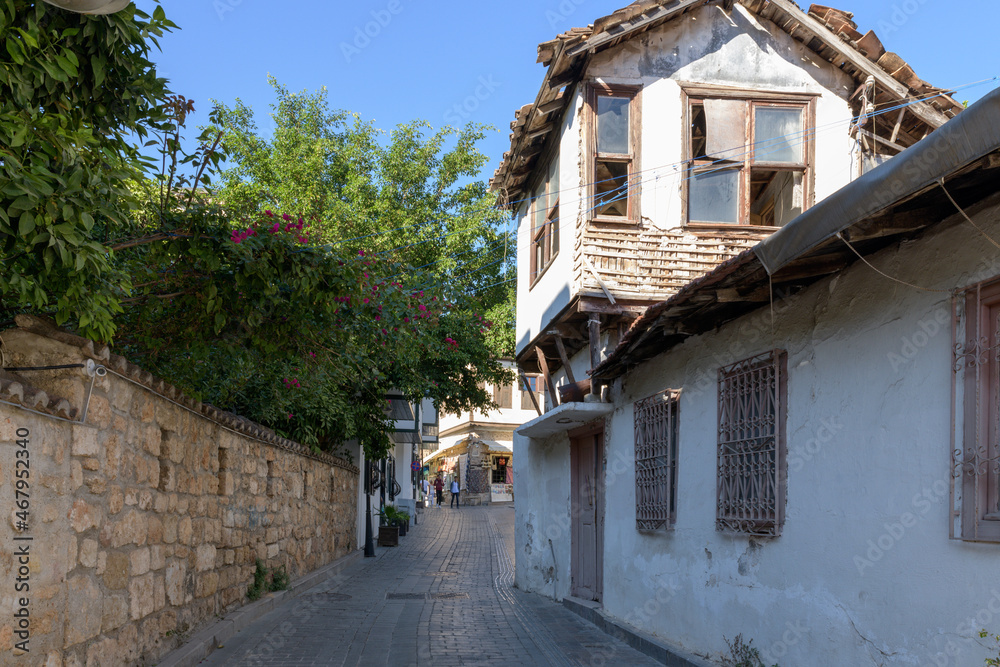 Street view of old town of Antalya
