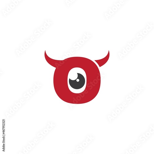 O initial letter with devil horn