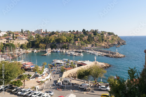 Antalya Kaleici. View of ancient city and marina