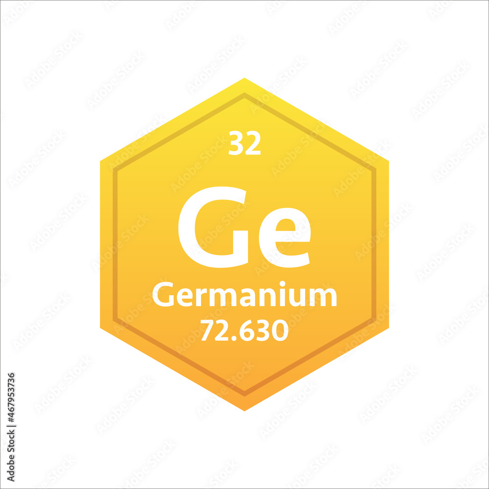 Germanium symbol. Chemical element of the periodic table. Vector stock illustration. Germanium symbol. Chemical element of the periodic table. Vector stock illustration.