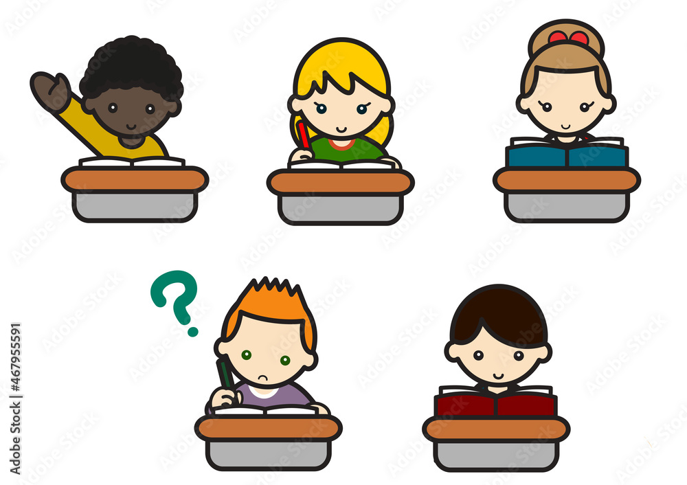 教室で学ぶ子供たち