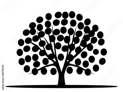 Tree Silhouette Design This design can be used for design components. Can be corrected again. Tree shadow. Brown maple, oak, poplar, birch